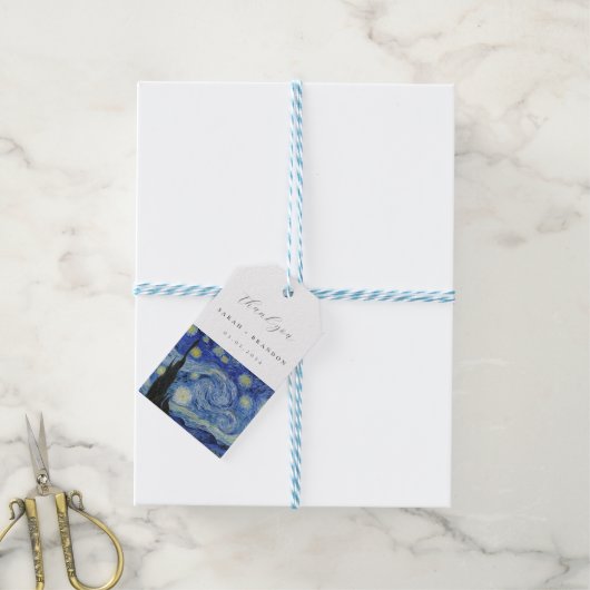 Sterrennacht bruiloft Hartelijk dank Gift Labels Cadeaulabel (Met Touw)