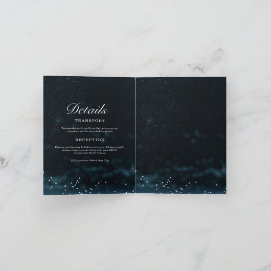 Sterrennacht bruiloft hemelse uitnodiging (Binnen)