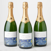 Sterrennacht bruiloft Mousserende Wijn Label Sparkling Wijnetiket (Flessen)