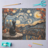 Sterrennacht Cat Decoupage Tissuepapier (Craft)