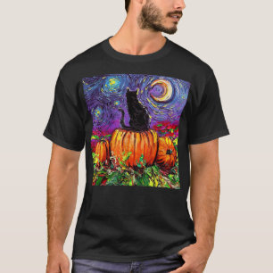 Sterrennacht Cat Pumpkin Halloween, Van Gogh Cat H T-shirt
