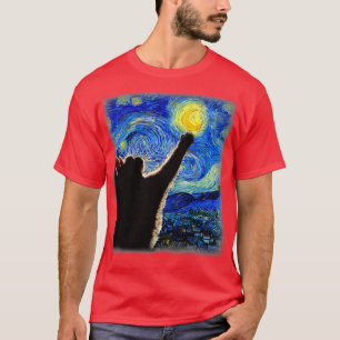 Sterrennacht Cat Van Gogh Cat Cat Lover Cat mam Ca T-shirt