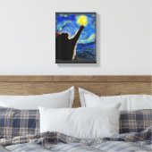 Sterrennacht Cat, Van Gogh Cat Lover Cat Dad T Canvas Afdruk (Insitu (Slaapkamer))