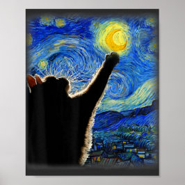Sterrennacht Cat, Van Gogh Cat Lover Cat Dad T Poster