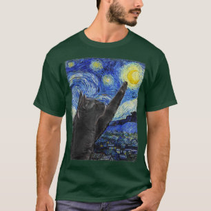 Sterrennacht Cat Van Gogh Cat T-shirt