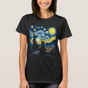 Sterrennacht Cat – Van Gogh geïnspireerd T-shirt