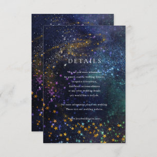 Sterrennacht Celestial Galaxy Wedding Details Card RSVP Kaartje