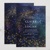 Sterrennacht Celestial Galaxy Wedding Kaart (Voorkant / Achterkant)