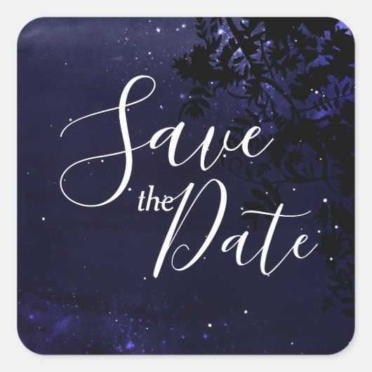Sterrennacht Celestial Save the Date Sticker (Voorkant)