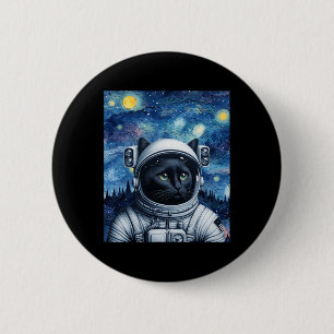 Sterrennacht Cosmic Cat Astronaut Art Ronde Button 5,7 Cm