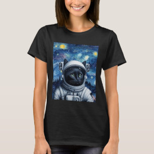 Sterrennacht Cosmic Cat Astronaut Art T-shirt