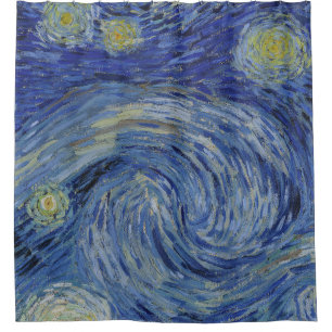 "Sterrennacht" detail close-up door Van Gogh Douchegordijn
