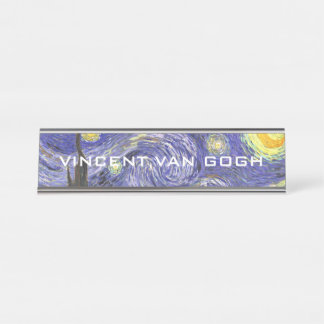 Sterrennacht door Vincent van Gogh Bureau Naambordje