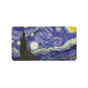 Sterrennacht door Vincent van Gogh Etiket