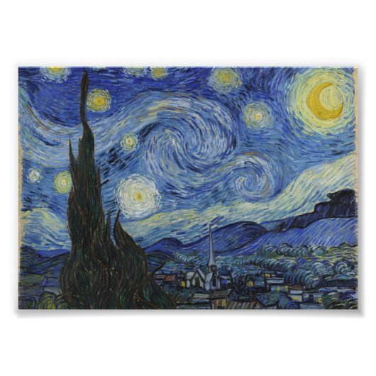 Sterrennacht door Vincent van Gogh Foto Afdruk (Voorkant)