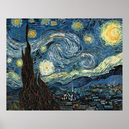 Sterrennacht door Vincent van Gogh Poster (Voorkant)