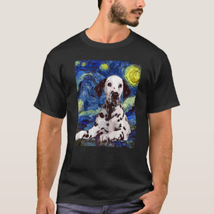 Sterrennacht Dotted Dalmatian Dog Painting T-shirt