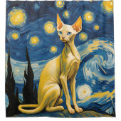 Sterrennacht Elf Sphynx Cat Douche Gordijn Decor (Voorkant)