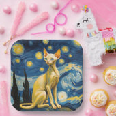 Sterrennacht Elf Sphynx Kattenviering Papieren Bordje (Feest)