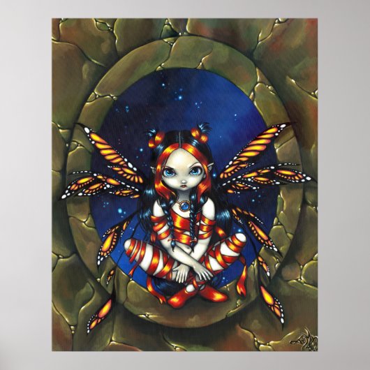 Sterrennacht Fairy gothic fantasy art Print (Voorkant)