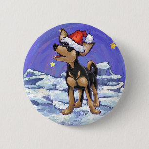 Sterrennacht Festive Chihuahua Ronde Button 5,7 Cm