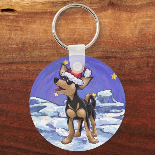 Sterrennacht Festive Chihuahua Sleutelhanger (Voorkant)