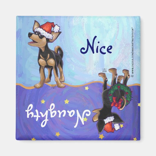 Sterrennacht Festive Chihuhua in Santa Hat Magneet (Voorkant)