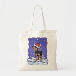 Sterrennacht Festive Chihuhua in Santa Hat Tote Bag