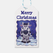 Sterrennacht Festive Koe CadeauLabels (Voorkant)