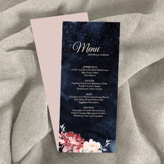 Sterrennacht Floral Wedding Menu