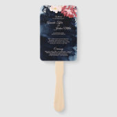 Sterrennacht Floral Wedding Program Hand Fan Handwaaier (Voorkant)