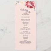 Sterrennacht Floral Wedding Programme Programma (Achterkant)