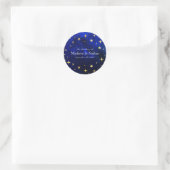 Sterrennacht Galaxy Bruiloft Ronde Sticker (Tas)