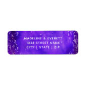 Sterrennacht Galaxy Paars Wedding Return Address Etiket (Voorkant)