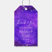 Sterrennacht Galaxy Waterverf bruiloft dank u Cadeaulabel (Achterkant)