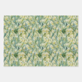 Sterrennacht-geïnspireerde Floral Paint Textured-s Inpakpapier Vel