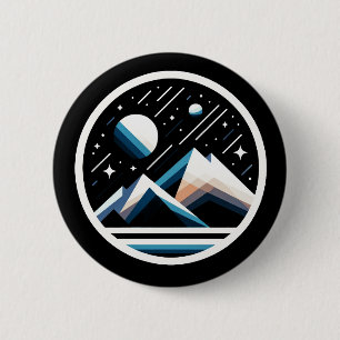 Sterrennacht Geometric Mountains - Hedendaags Ronde Button 5,7 Cm