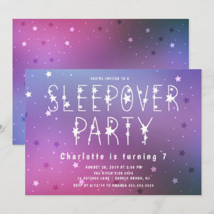 Sterrennacht Girls Sleepover Kaart