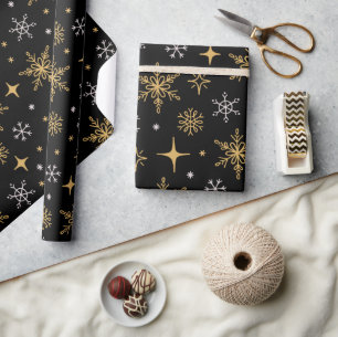Sterrennacht Gold Snowflake Holiday kerstcadeau Cadeaupapier
