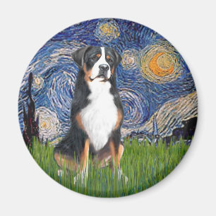 Sterrennacht-Greater Swiss Mountain Dog Magneet