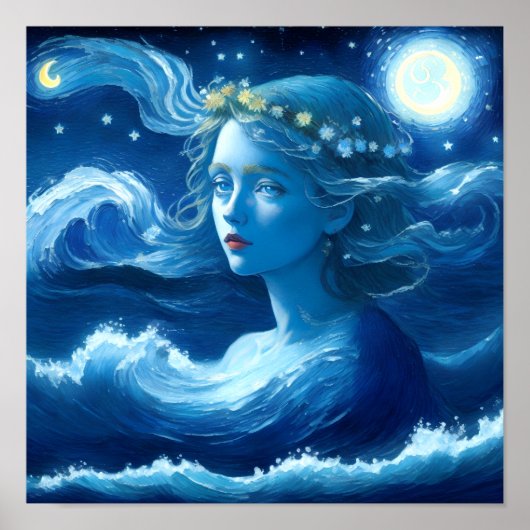 Sterrennacht 🌌 - Grieks Godin Fantasy Poster #5 (Voorkant)