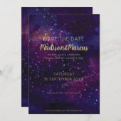 Sterrennacht Hemel Watercolor Bruiloft (Voorkant / Achterkant)