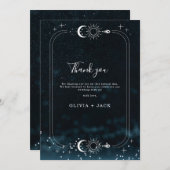 Sterrennacht Huwelijk Celestial Dank u kaart (Voorkant / Achterkant)