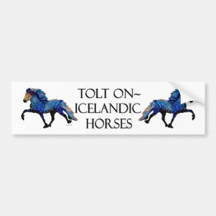Sterrennacht IJslands paard Bumpersticker