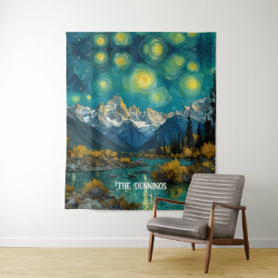 Sterrennacht in de Rocky Mountains Wandkleed