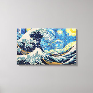 "Sterrennacht in Famous Waves" Canvasprint met b Canvas Afdruk