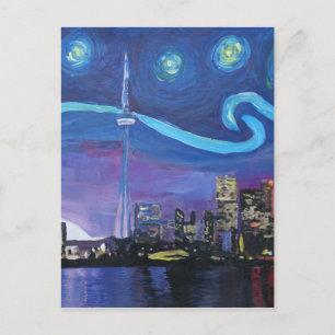 Sterrennacht in Toronto met Van Gogh Inspiraties Briefkaart