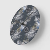 Sterrennacht in Whitby wandklok Ronde Klok (Hoek)