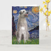 Sterrennacht - Irish Wolfhound Kaart (Gele Bloem)