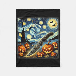 Sterrennacht Knife Chef Halloween Fleece Deken